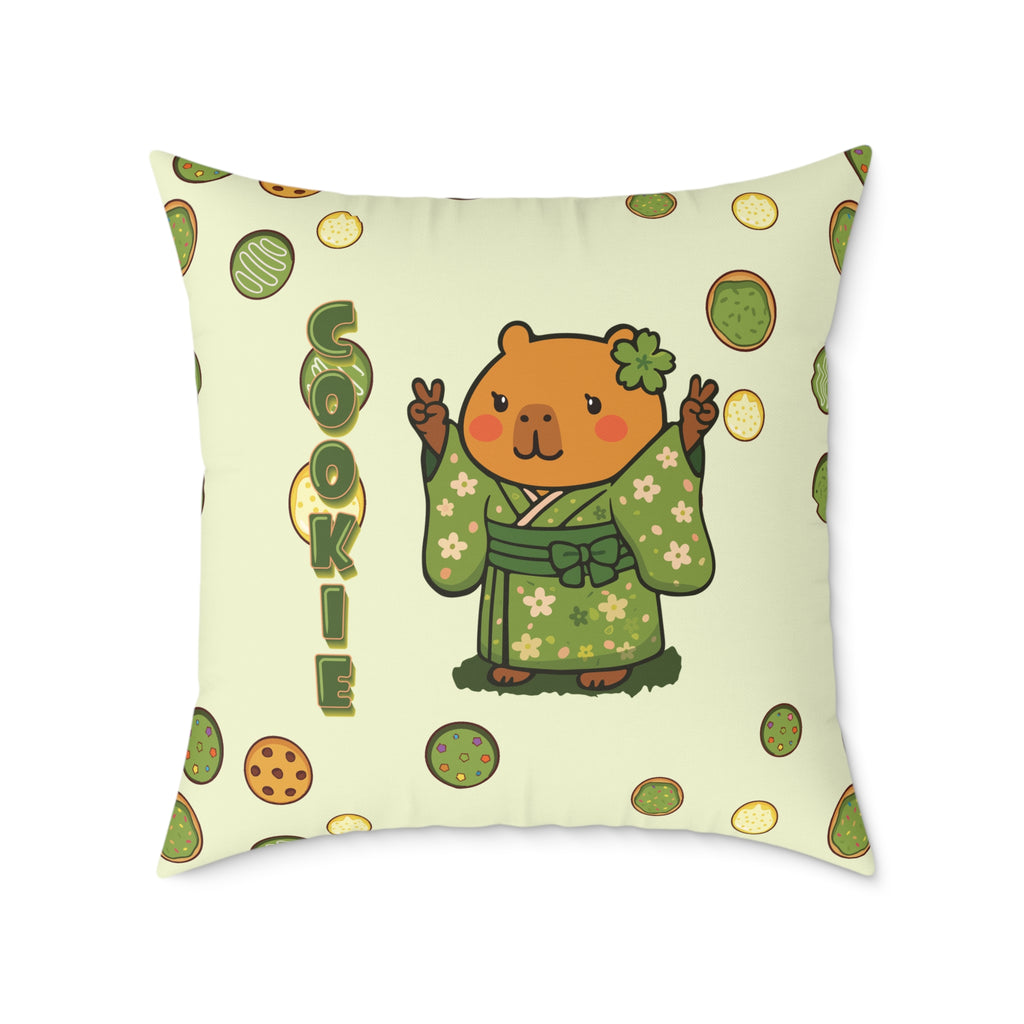 Cookie the Fun Lover Capybara Cartoon Pillow, Cute Kawaii Animal Gift