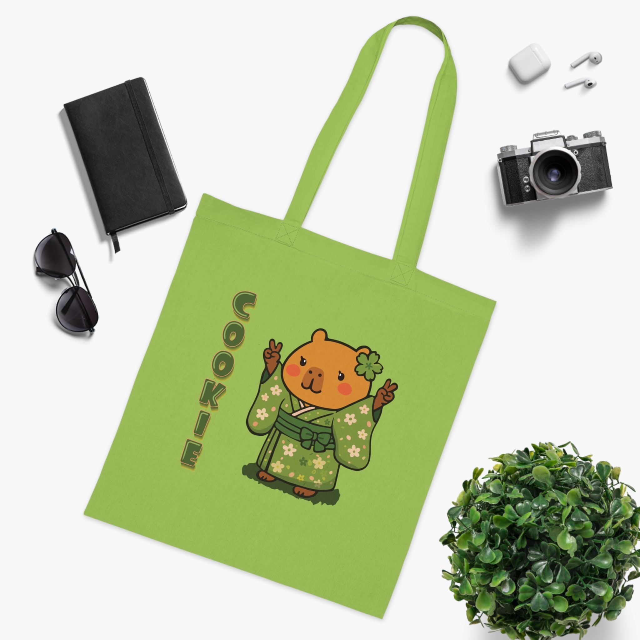 Cookie the Fun Lover Capybara Cartoon Tote Bag, Cute Kawaii Animal Gift