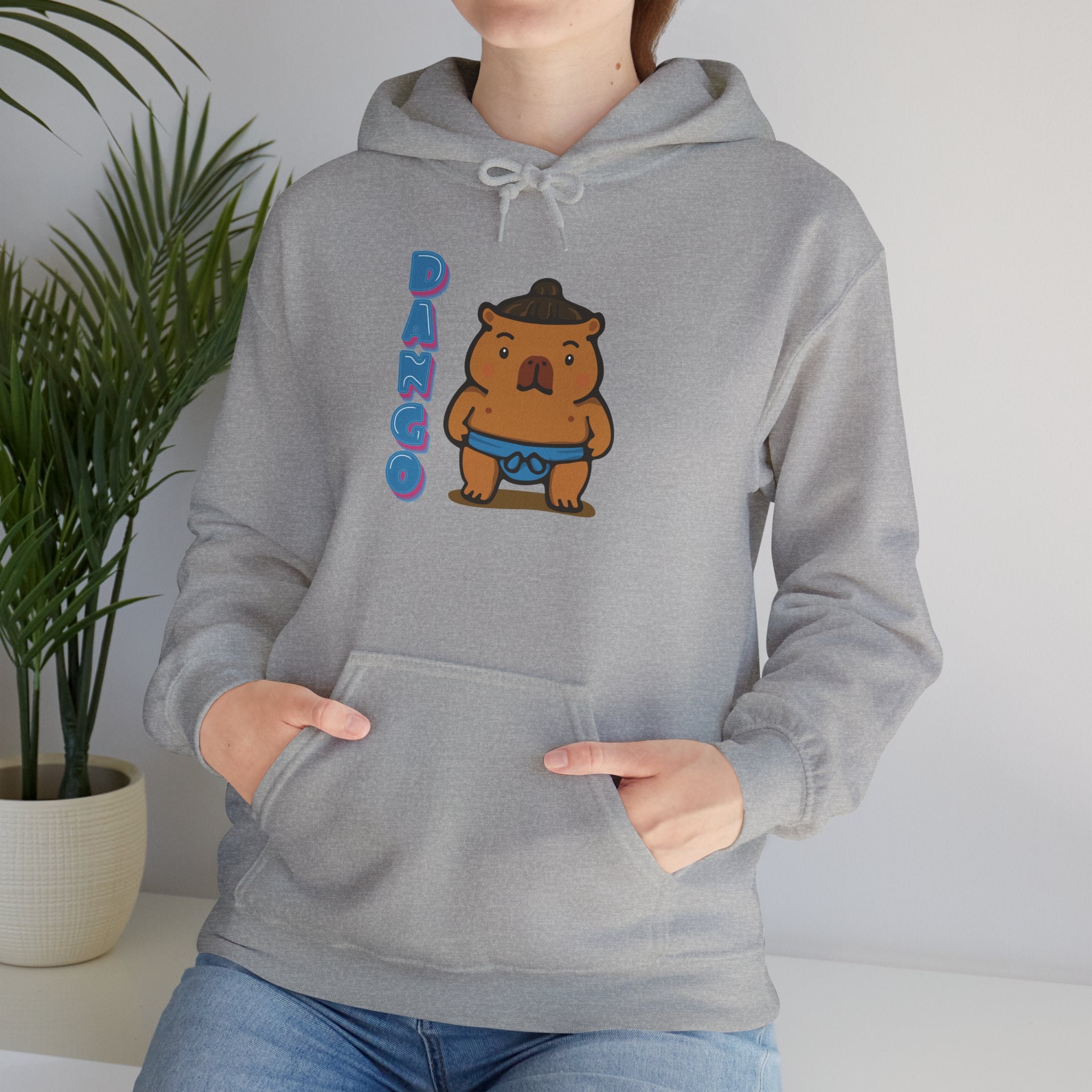 Dango the Sumo Lover Capybara Cartoon Hoodie, Cute Kawaii Animal Gift