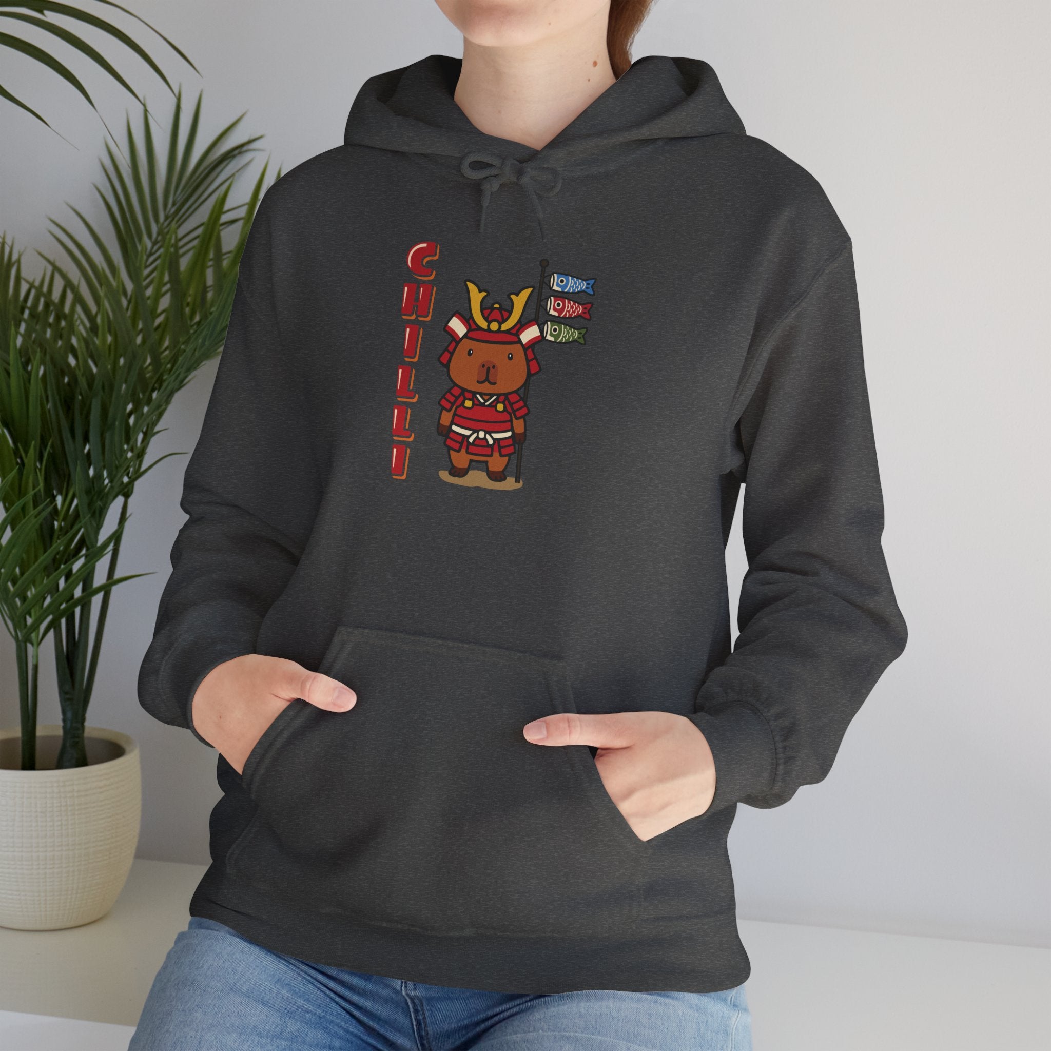 Chilli the Samurai Warrior Capybara Cartoon Hoodie, Cute Kawaii Animal Gift