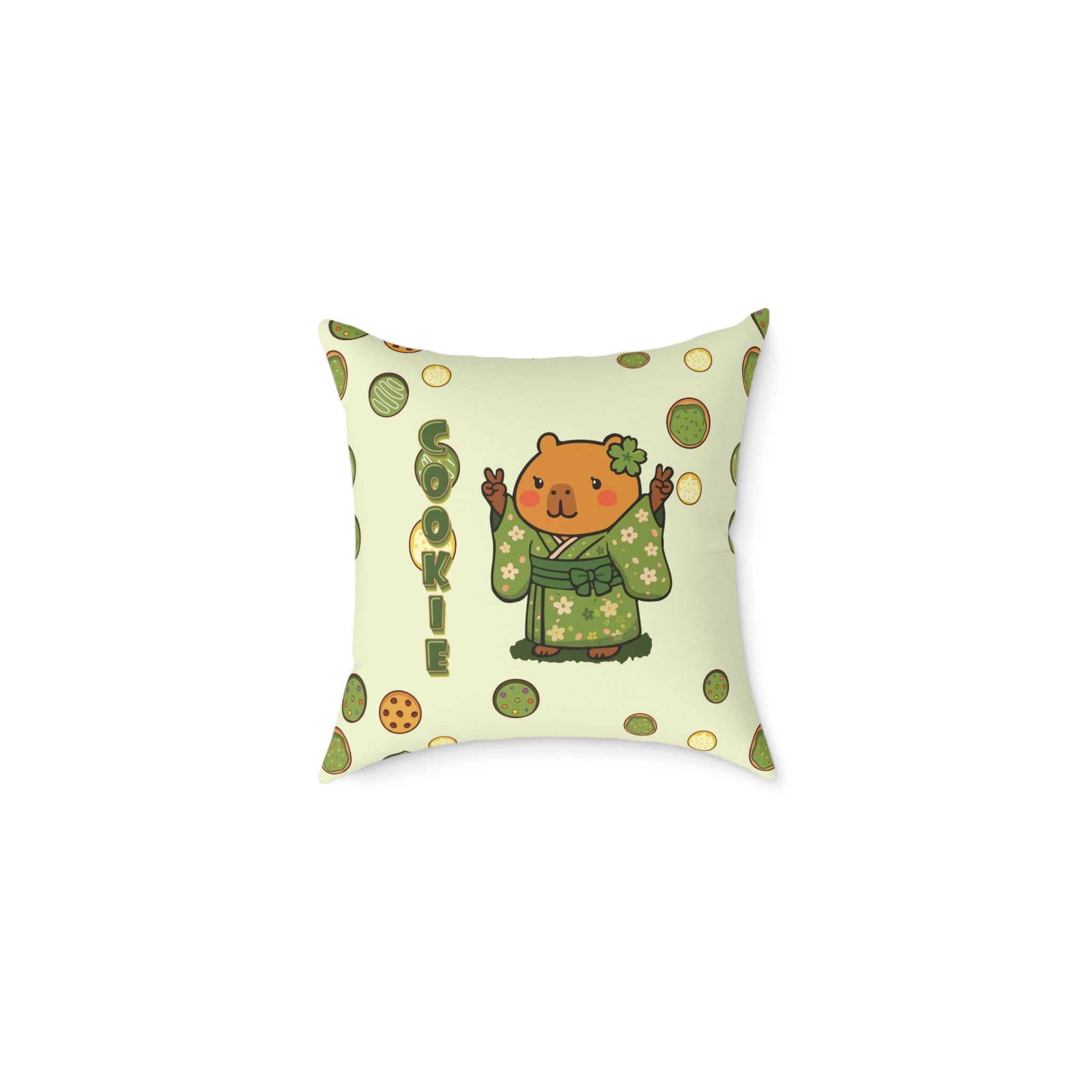 Cookie the Fun Lover Capybara Cartoon Pillow, Cute Kawaii Animal Gift
