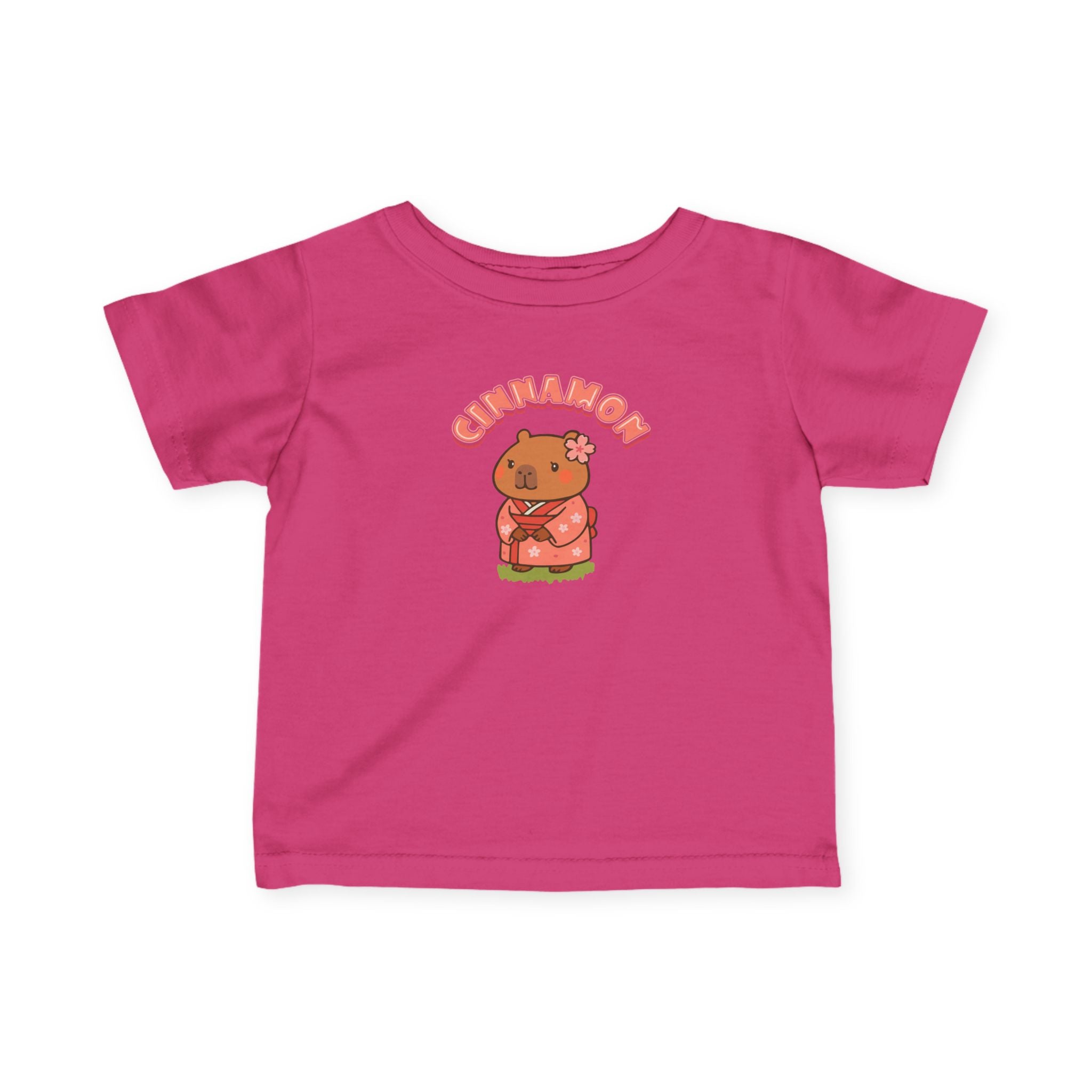 Cinnamon the Cherry Blossom Lover Capybara Cartoon T-Shirt, Cute Kawaii Animal Gift