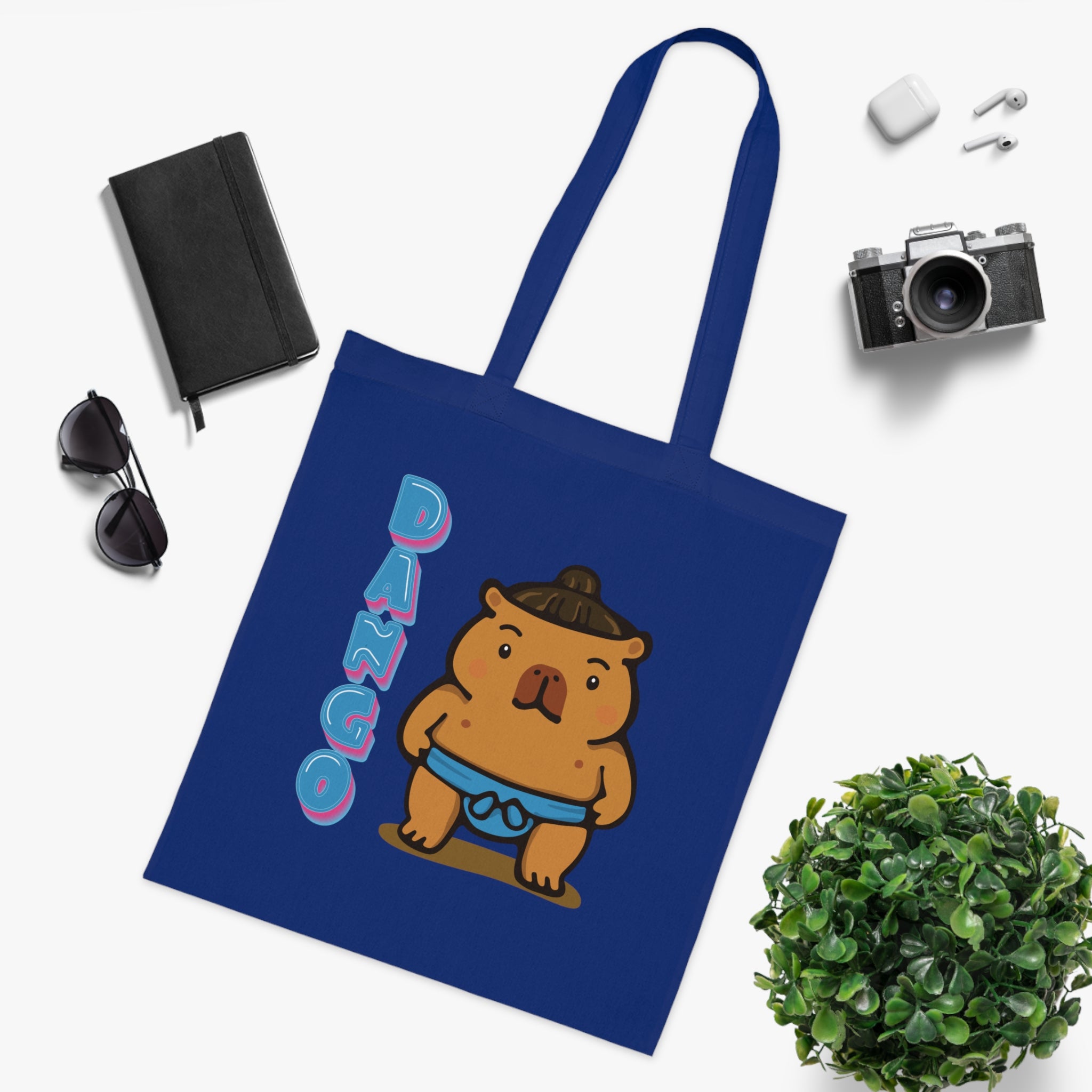 Dango the Sumo Lover Capybara Cartoon Tote Bag, Cute Kawaii Animal Gift