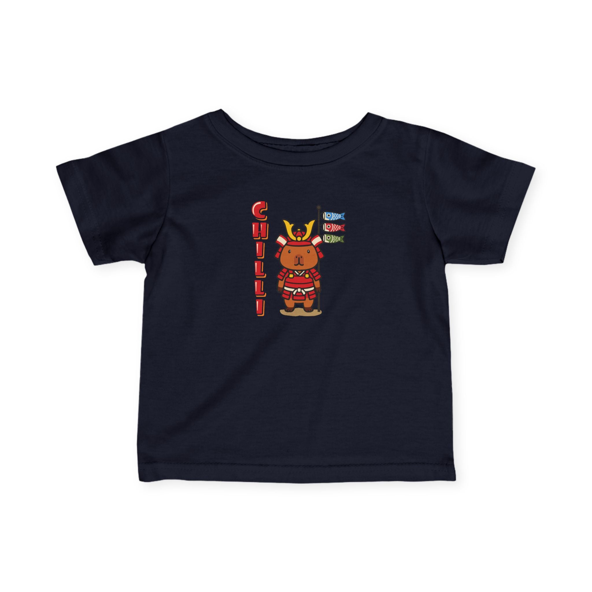 Chilli the Samurai Warrior Capybara Cartoon T-Shirt, Cute Kawaii Animal Gift