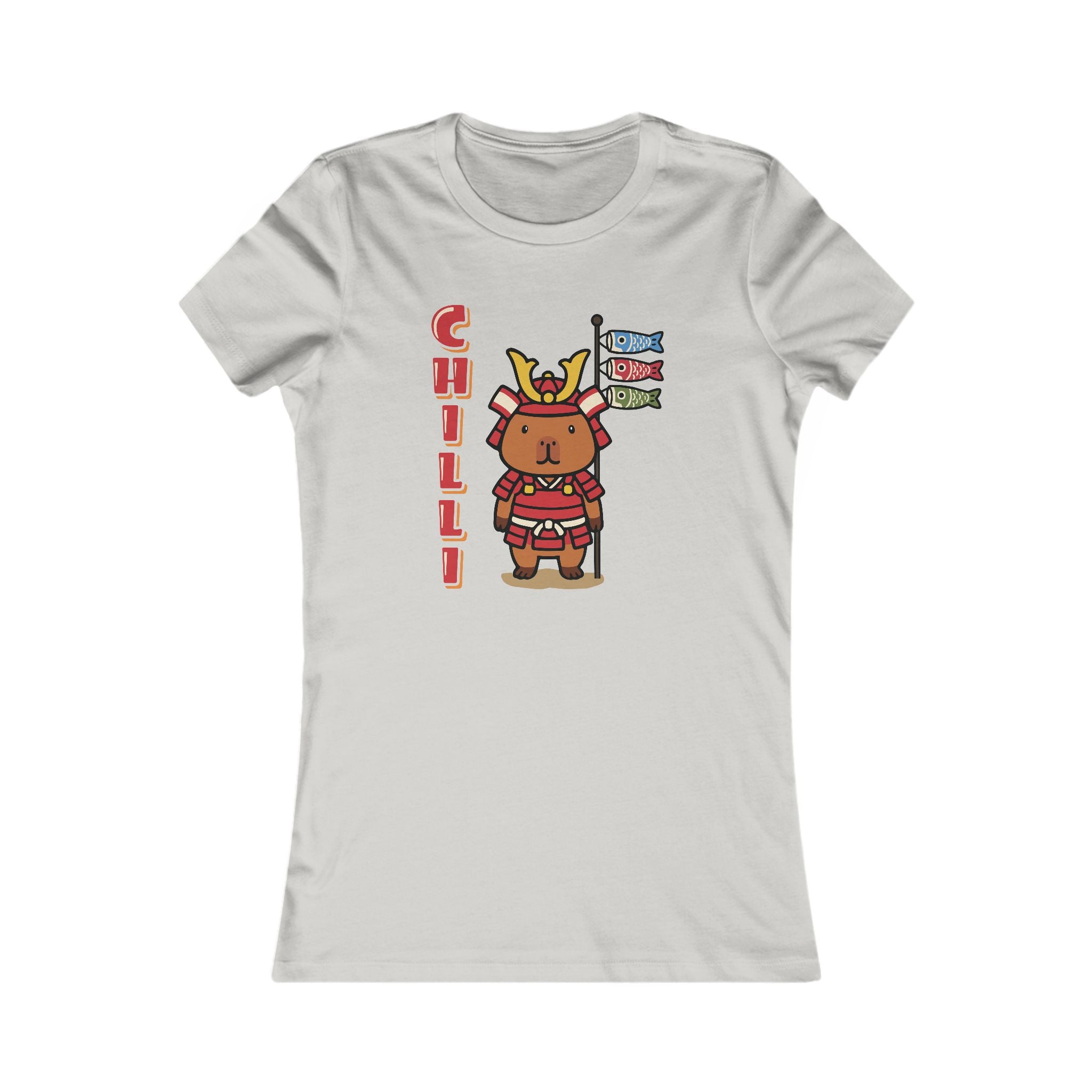Chilli the Samurai Warrior Capybara Cartoon T-Shirt, Cute Kawaii Animal Gift