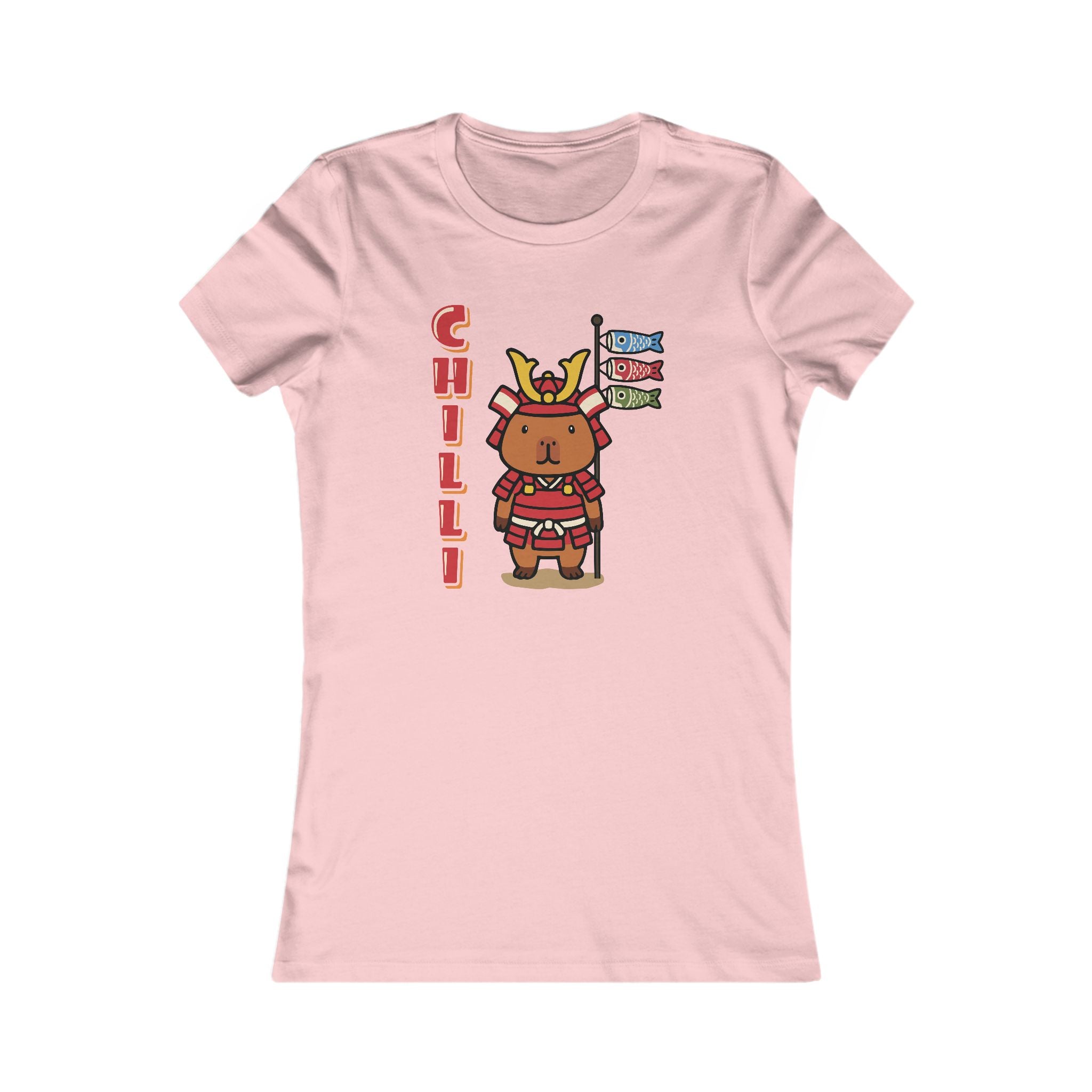 Chilli the Samurai Warrior Capybara Cartoon T-Shirt, Cute Kawaii Animal Gift