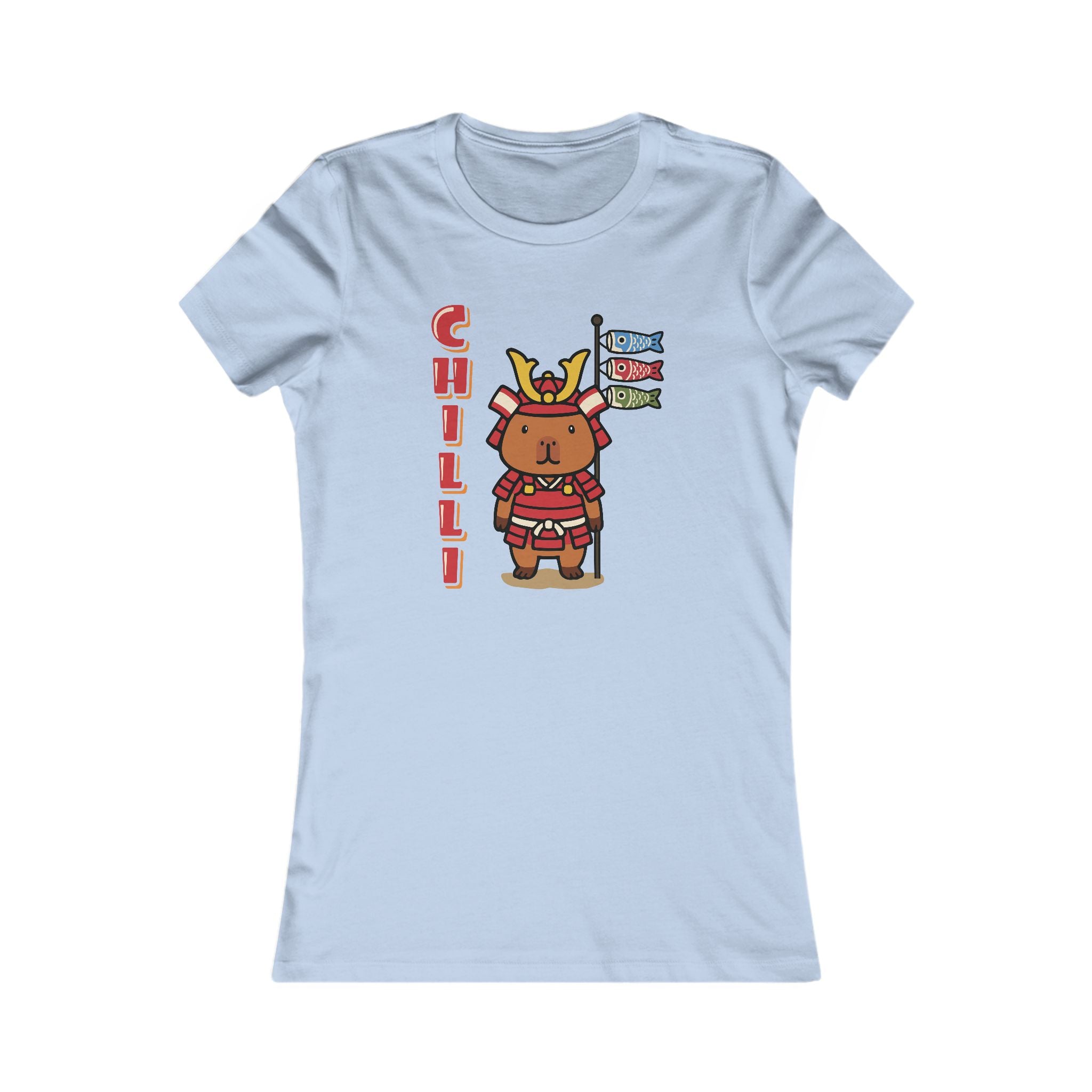Chilli the Samurai Warrior Capybara Cartoon T-Shirt, Cute Kawaii Animal Gift