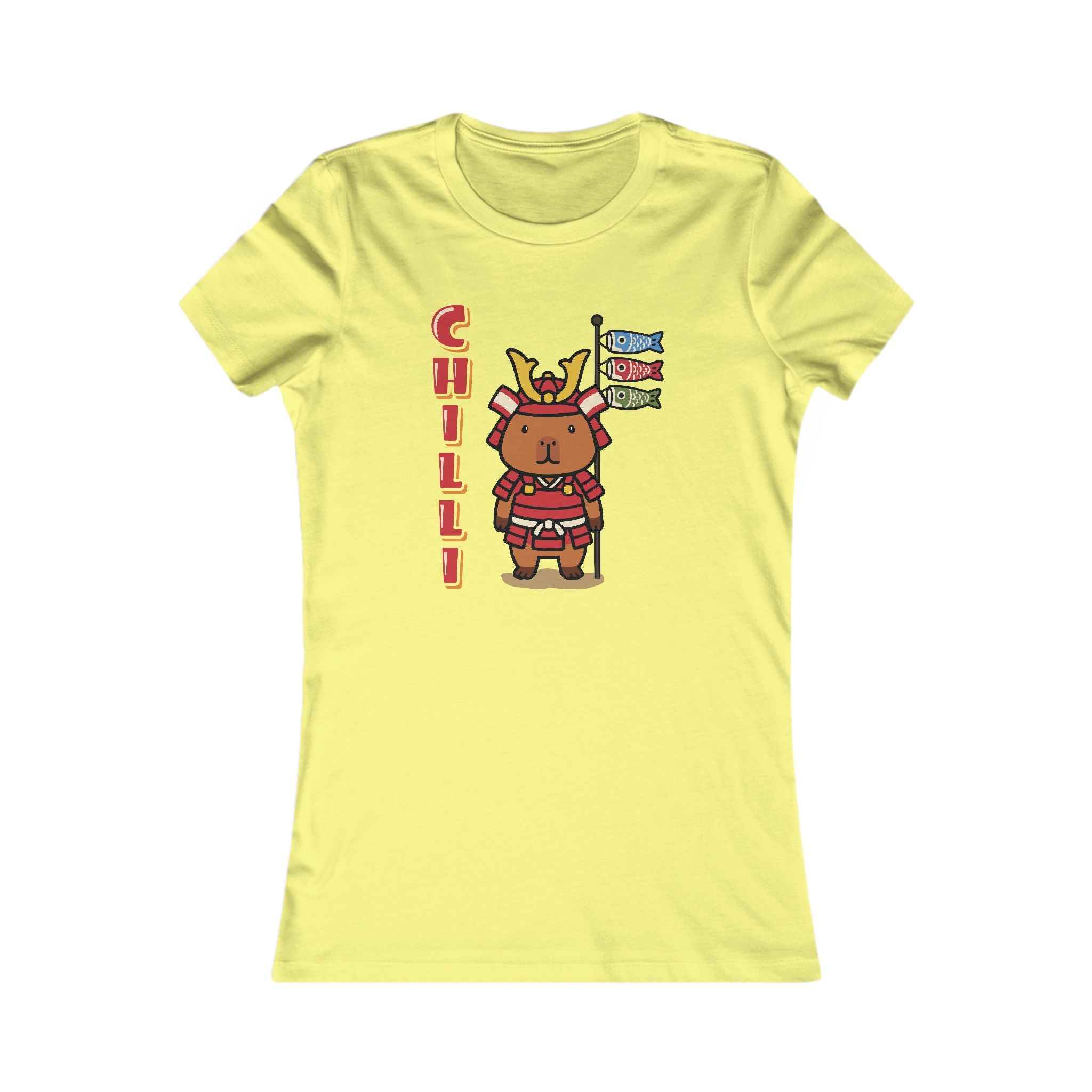 Chilli the Samurai Warrior Capybara Cartoon T-Shirt, Cute Kawaii Animal Gift