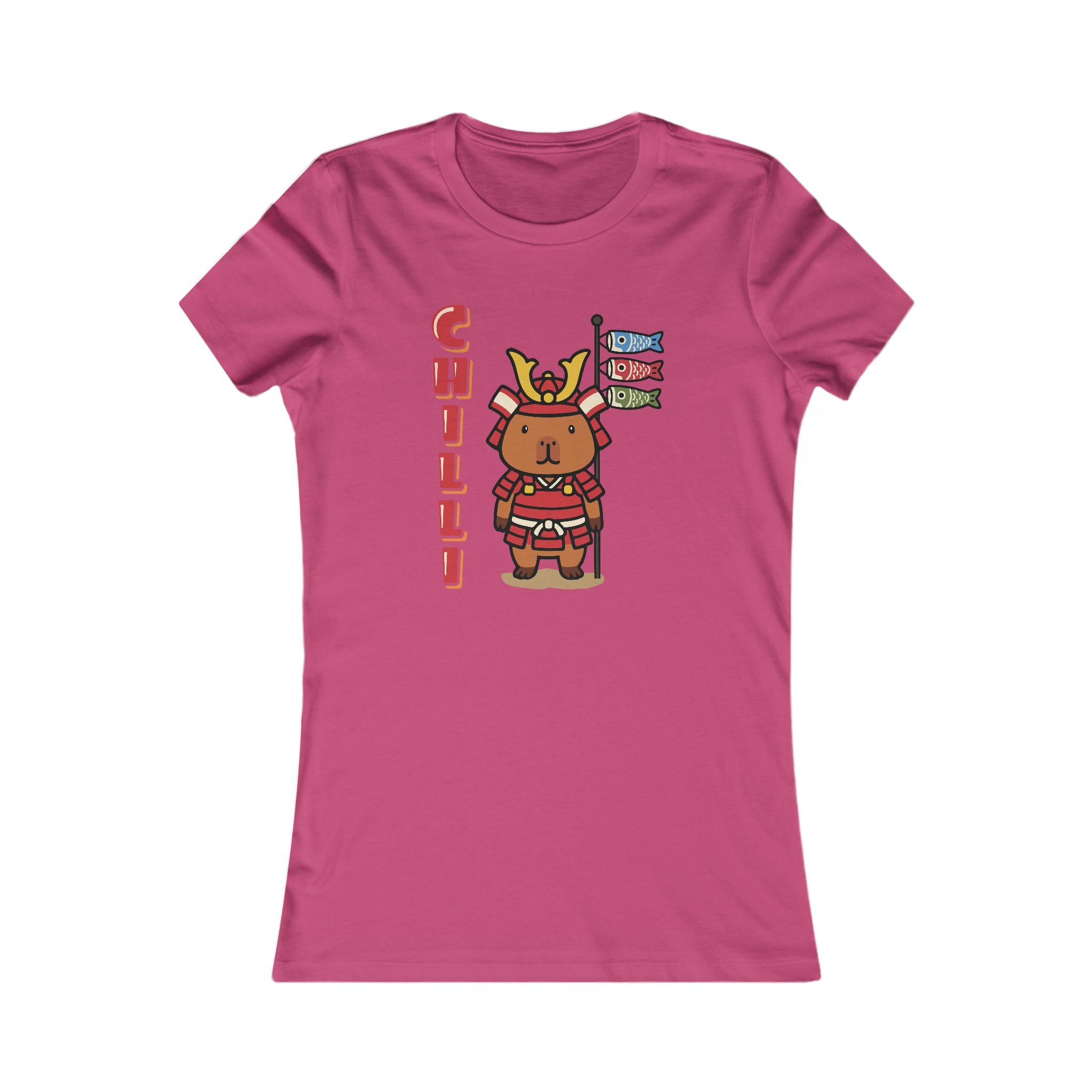 Chilli the Samurai Warrior Capybara Cartoon T-Shirt, Cute Kawaii Animal Gift