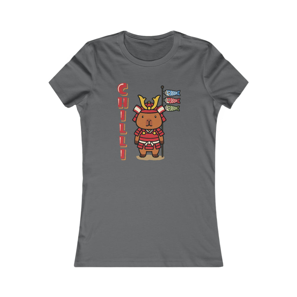 Chilli the Samurai Warrior Capybara Cartoon T-Shirt, Cute Kawaii Animal Gift